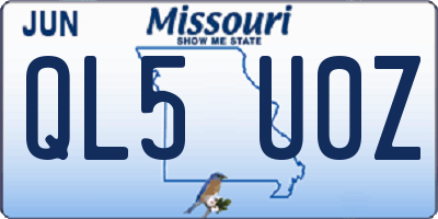 MO license plate QL5U0Z