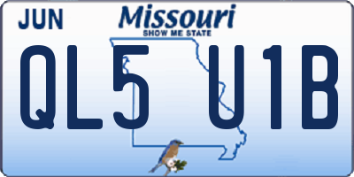 MO license plate QL5U1B