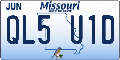 MO license plate QL5U1D