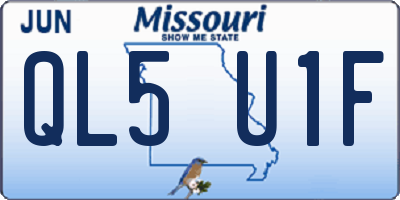 MO license plate QL5U1F