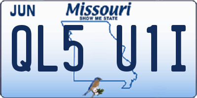 MO license plate QL5U1I