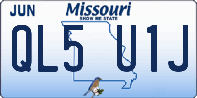MO license plate QL5U1J