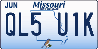 MO license plate QL5U1K