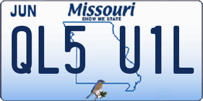 MO license plate QL5U1L