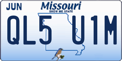 MO license plate QL5U1M