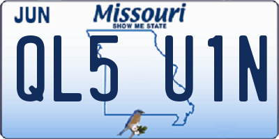 MO license plate QL5U1N