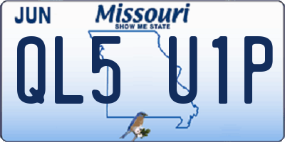 MO license plate QL5U1P