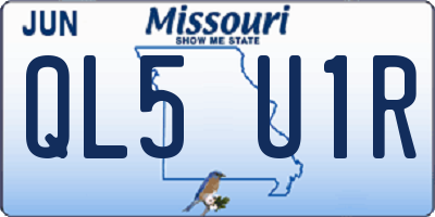 MO license plate QL5U1R