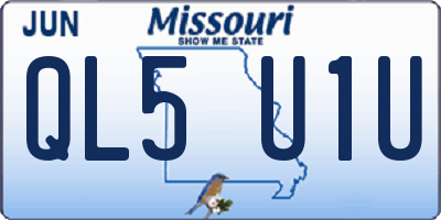 MO license plate QL5U1U