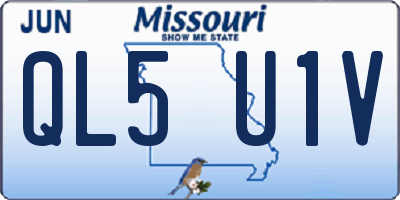 MO license plate QL5U1V