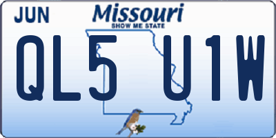 MO license plate QL5U1W