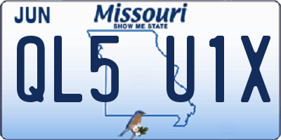 MO license plate QL5U1X