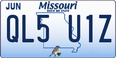 MO license plate QL5U1Z