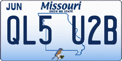 MO license plate QL5U2B