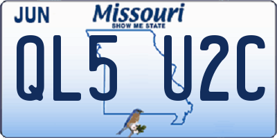 MO license plate QL5U2C