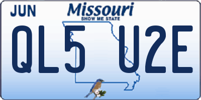 MO license plate QL5U2E