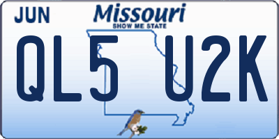 MO license plate QL5U2K