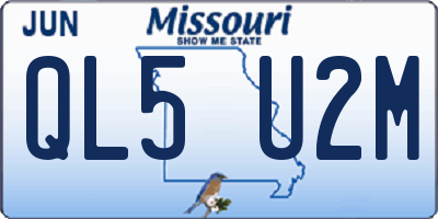 MO license plate QL5U2M