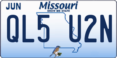 MO license plate QL5U2N