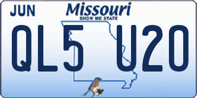 MO license plate QL5U2O