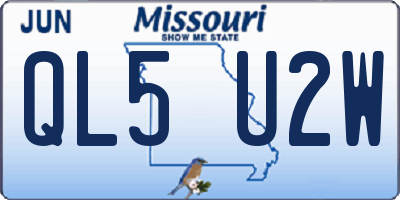 MO license plate QL5U2W