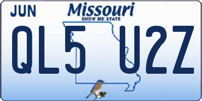 MO license plate QL5U2Z