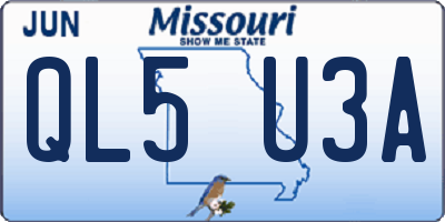 MO license plate QL5U3A