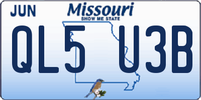 MO license plate QL5U3B