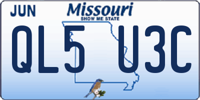 MO license plate QL5U3C