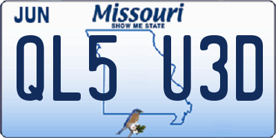 MO license plate QL5U3D