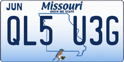 MO license plate QL5U3G