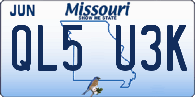 MO license plate QL5U3K