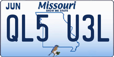 MO license plate QL5U3L
