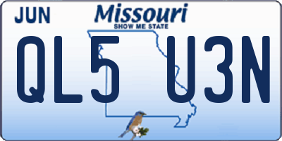 MO license plate QL5U3N