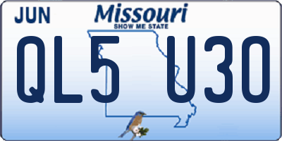 MO license plate QL5U3O