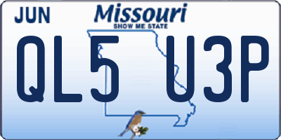 MO license plate QL5U3P