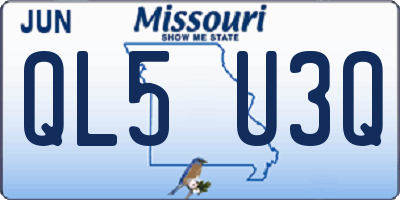 MO license plate QL5U3Q