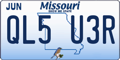MO license plate QL5U3R