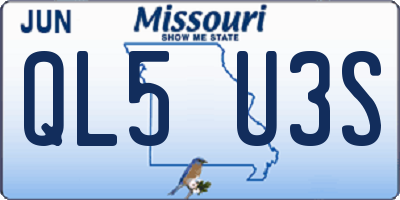 MO license plate QL5U3S