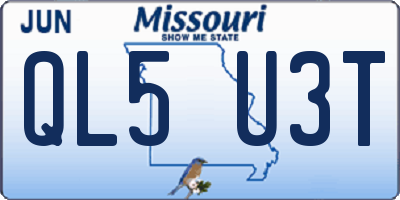 MO license plate QL5U3T