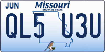 MO license plate QL5U3U