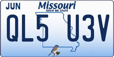 MO license plate QL5U3V