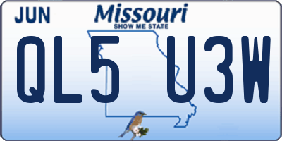 MO license plate QL5U3W