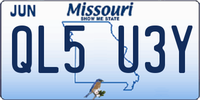 MO license plate QL5U3Y