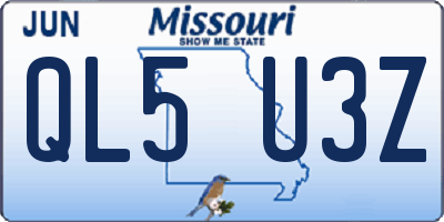 MO license plate QL5U3Z