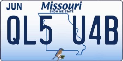 MO license plate QL5U4B