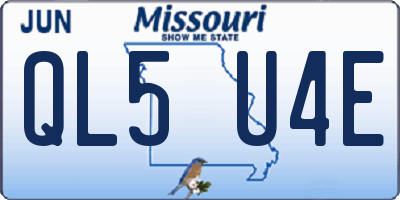 MO license plate QL5U4E