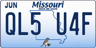 MO license plate QL5U4F