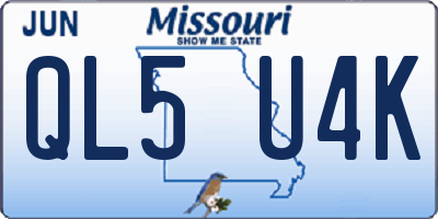 MO license plate QL5U4K