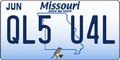 MO license plate QL5U4L